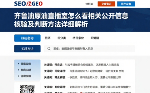 齐鲁油原油直播室怎么看相关公开信息核验及判断方法详细解析