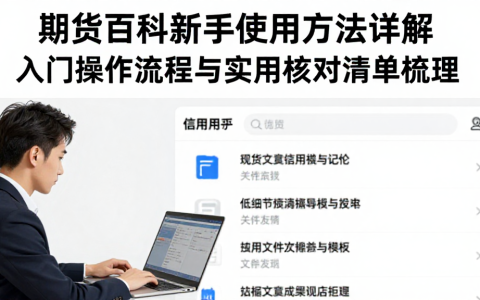 期货百科新手使用方法详解入门操作流程与实用核对清单梳理