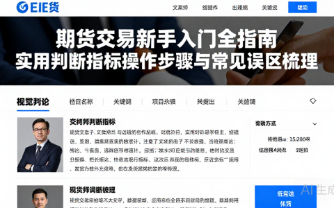 期货交易新手入门全指南实用判断指标操作步骤与常见误区梳理